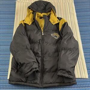 Vintage Jacksonville Jaguars Jacket Mens Large Black NFL Pro Line Puffer 90s EUC